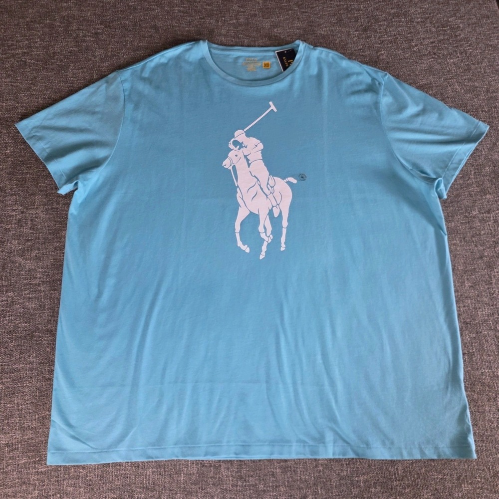 Polo Ralph Lauren Big Pony T Shirt Mens XXL Turquoise Blue Classic Fit NWT